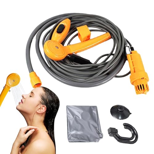 Genérico Ducha para Acampar al Aire Libre, Ducha portátil para Exteriores - Cabezal de Ducha para Acampar Plug and | Ducha móvil de 12V para Limpieza, Lavado de Coches, Cabezal de Ducha