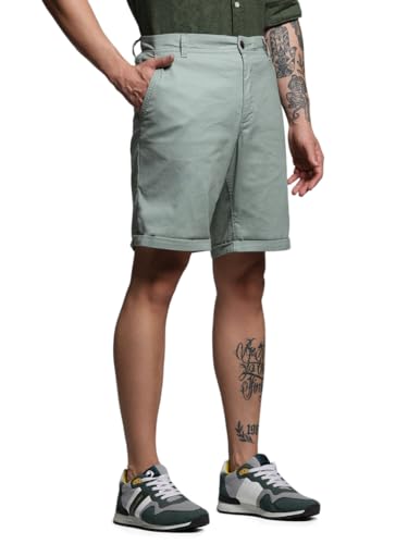 Image of Jack & Jones Men Solid Regular Fit Mid Rise Chino Shorts