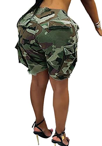 Women's Cargo Camo Pants High Waist Slim Fit Trousers Camouflage Active Jogger Pocket Sweatpant With Belt #TOP5
