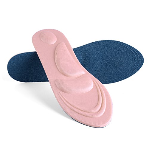Semelles orthétiques 4D rose en mousse pour talons hauts et confort des pieds