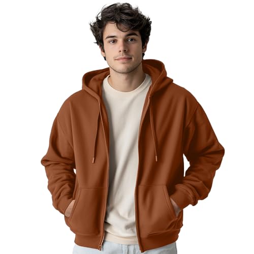 Image of Nobero Classic Zipper Hoodie for Men | Zip Up Hoodies for Men | Regular Fit | Full Zip Closure | Drawstring Hood | Zipped Hooded Sweatshirt | Cotton Rich Zipper Fleece Hoodie