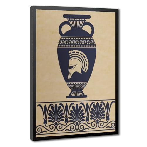 Poster toile amphores grecques pour salon rétro 30x45 cm