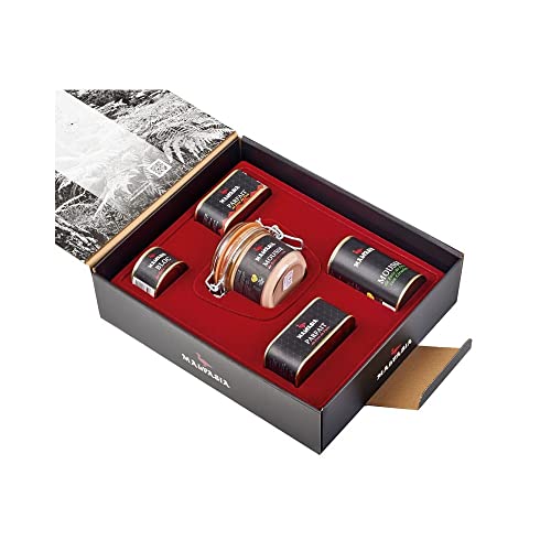 Malvasia, Cesta Selección Gourmet para Regalar, Caja Regalo con Selección Productos Gourmet de Pato, Incluye Bloc de Foie Gras, Parfait de Foie de Oca, Mousse de Foie, Mousse de Foie con Ciruelas Cover