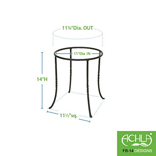 Achla Designs Fb-14 Ring Wrought Iron Metal Plant Birdbath Bowl Stand Flowerpot Holder, Black #TOP5