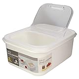 Más conveniente: la caja del recipiente de almacenamiento con taza medidora tiene un diseño de apertura manual, fácil de sacar la comida.
