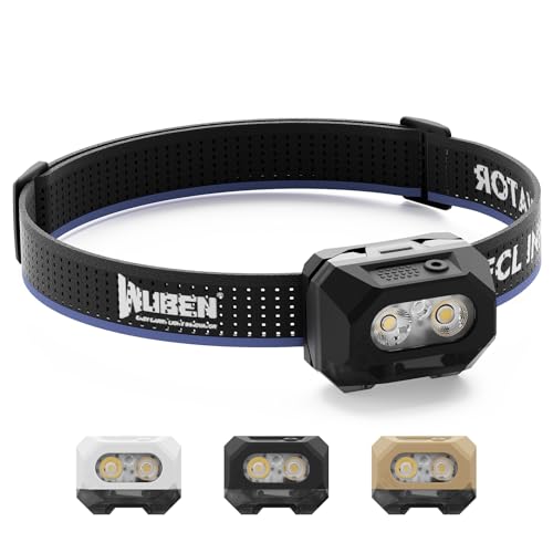 Image of WUBEN H4 LED Headlamp Rechargeable, 800 Lumens Super Bright Head lamp, IP68 Waterproof headlamp with Motion Sensor, Headlight Flashlight 10 Modes with Red Light, for Camping Fishing& Hiking Gear
