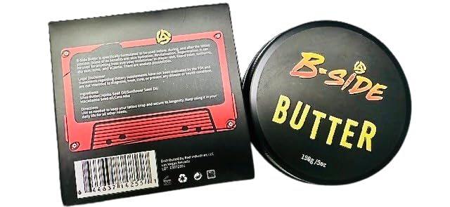 B-Side Butter Tattoo Aftercare 5oz Tattoo Balm, Heals + Protects New Tattoos. Before, During, and Aftercare - Vegan. No-Petroleum. Paraben Free.