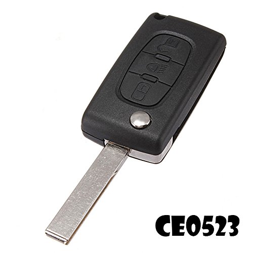 Pro-Plip CLE PLIP Citroen 3 Boutons Phare C4 Picasso xsara berlingo Saxo modèle CE0523 Lame avec rainure Coque TELECOMMANDE