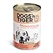 Dogs’n Tiger Adult Premium Nassfutter für Hunde, Gaumenfreude, Hunde Nassfutter, Rezeptur mit 67% Fleischanteil an Geflügel, ohne Zucker, Getreide & künstliche Aromen, 6X 400g