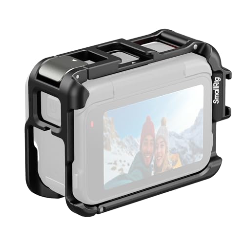 SmallRig Jaula de marco de utilidad para Insta360 Ace Pro 2 / Ace Pro, soporta disparo horizontal y vertical, marco de montaje de cámara de acción con garra de montaje y zapata fría para micrófono de
