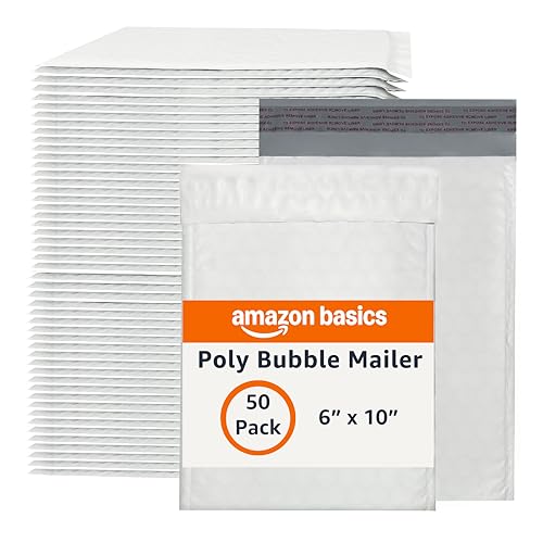 Amazon Basics Poly Bubble Self-Seal Mailers, Tear and Water Resistant
