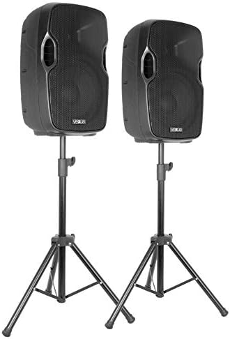 VONYX Portable PA Speaker System MP3 Bluetooth Amplifier Mixer, Mic, Stands DJ Disco