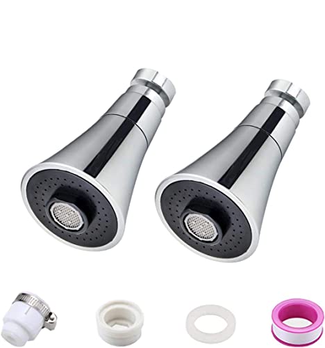 Image of Kitchen Faucet Head Replacement, Kitchen Sink Faucet Parts, Pull Down Faucet Sprayer Head Nozzle, Stream Spray and Pause Mode Can Rotate 360(Faucet Head, Set of 2)