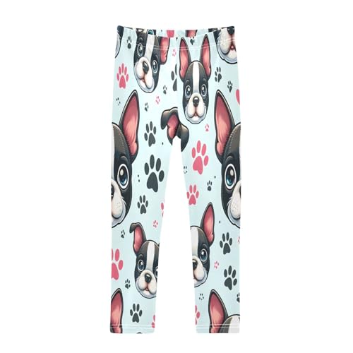 Toddler Girls Leggings Printed Yoga Pants Leggings Dog Head Footprint for Kids