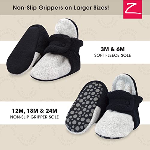 Zutano Unisex Cozie Fleece Baby Booties With Grippers, Baby Essentials, Black/Gray Heather, 24 Months #TOP1