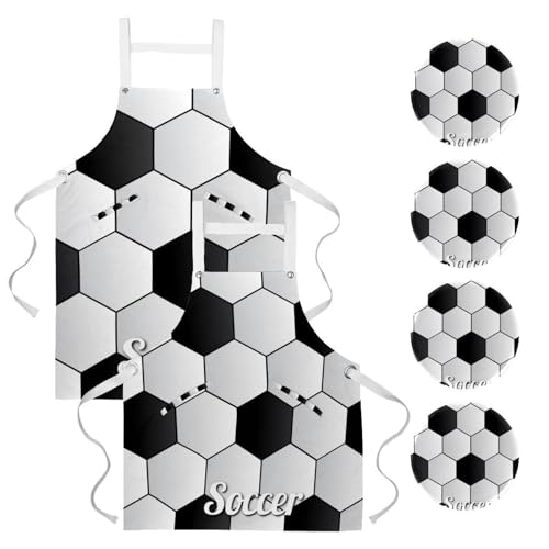 Tablier de serveuse pour cuisine lot de 2 avec 4 broches pour restaurant et bar