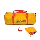 Weanas Foldable Tent Bag Ultra Lightweight Packable Outdoor Camping Duffel Bag with Zipper Handy Foldable Camping Tent Bag for Camping Hiking Outdoor Sports (Yellow, for 2-3 Man Tent)