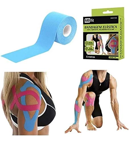 Bandagem Elástica Funcional Fita Kinesio Tape Adesiva Dor 5M