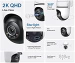 TP-Link Tapo 2K 4MP Caméra Wi-Fi de sécurité extérieure, 360° Couverture visuelle, Starlight Vision nocturne de couleur complète jusqu'à 98ft, Détection de la personne/du corps/du véhicule, Mode de confidentialité physique(Tapo C520WS)