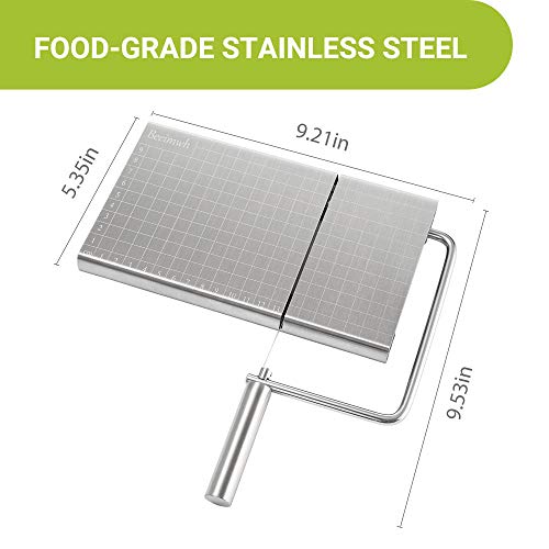 Cheese Slicer,Stainless Steel Cheese Slicer With Accurate Size Scale,Wire Cheese Slicer For Cheese Butter,Equipped With 5 Replaceable Cheese Slicer Wires #TOP2