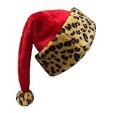 Chapeau de décoratif: Chapeau Noël - motif sapin de Noël, plein de boa peluche au tour du bonnet rend votre costume de Noël plus amusant. Idéal pour Noël, le jour de l'an, la soirée à thème ou d'autres célébrations.