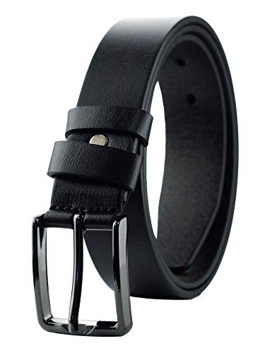 Eurosport Men's Smooth Bonded Leather Burnt Edge Cut-To-Fit Belt with Brushed Buckle
