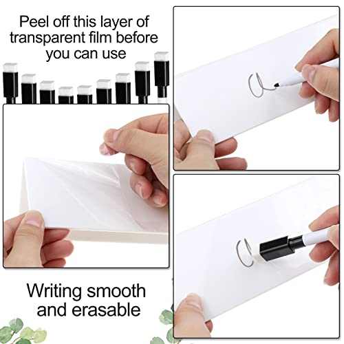 Fainne 20 Sets Dry Erase Name Tent Cards with Black Markers 8.7 x 2.8 x 1.9 Inches White Reusable Name Plate Wipe Clean Desk Tags Sign for Classroom Table Office Conference Meeting Weddings by Fainne - Image 3