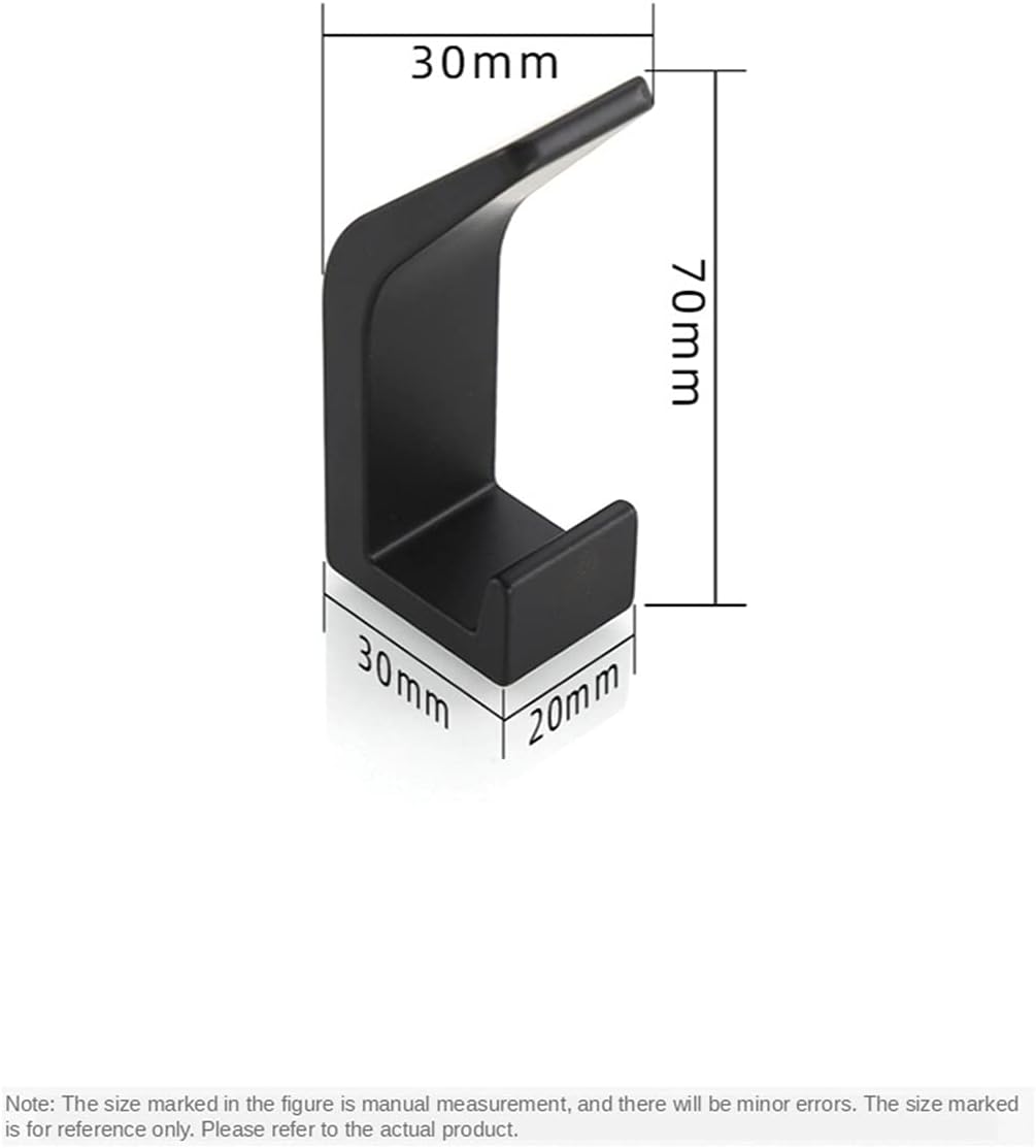 5PCS Hook Black White Towel Hook for Bathroom Clothes Hook Bedroom Robe Hook Coat Hook for Livingroom Kitchen Accessories(D)