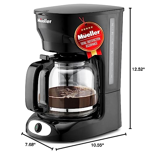 Müellerhome DC-550 Mueller 12-Cup Drip Coffee Maker - Borosilicate Carafe, Auto-Off, Reusable Filter, Anti-Drip, Keep-Warm Function, Clear Water Level Window Coffee Machine thumb #7