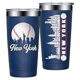 BIRGILT Legends New York Baseball City Skyline Gifts - Baseball Gifts for Men, Christmas, Father's Day, Birthday Gifts for Fans - Tumbler Cup 20oz