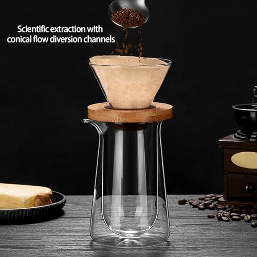 Juego de jarra y gotero de vidrio de borosilicato para café de filtro y cold brew 6