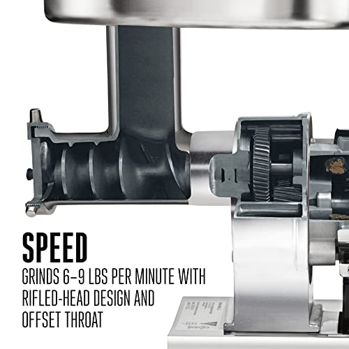 Weston Butcher Series Electric Meat Grinder & Sausage Stuffer, Commercial Grade, 0.75 Hp And 560 Watts, 9 Lbs Per Minute, Stainless Steel (09-1201-W) #TOP2