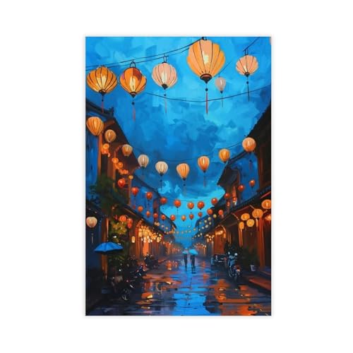 Lantern Festival Glow Painting Hoi An Night Scene Canvas