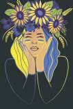 Sunflower Ukraine Woman Ukrainian Flag Girl Pro Ukraine: Sudoku Puzzles Easy to Hard 6X9inch_120Page