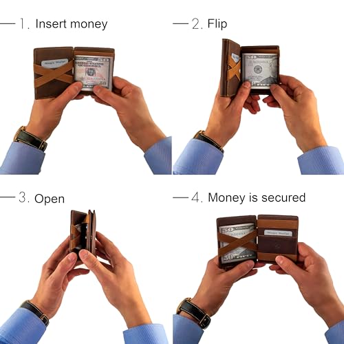 West - Magic Wallet with Coin Pouch + Gift Packaging - RFID Wallet for Men Compact & Small Magic Money Wallet - Extra Strong Money Bands, Magic Wallets for Men3