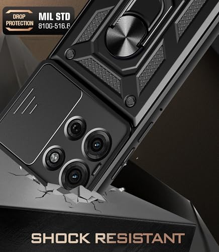 Image of for Motorola Moto G86 Case with [2 Pack] Tempered Glass Screen Protector, for Moto G86 5G Case Heavy Duty Armor [Military-Grade] Protective，with Lens ProtectsMagnetic Stand Cover Black