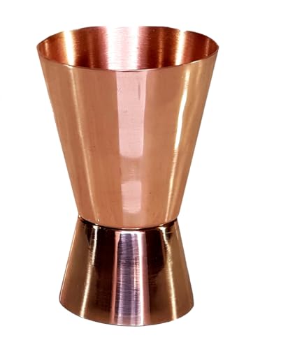 Image of eSplanade Brass Liquor Peg Measuring Glass Jigger Bar Tool - Double Sided - 30 and 60 ml (Copper)