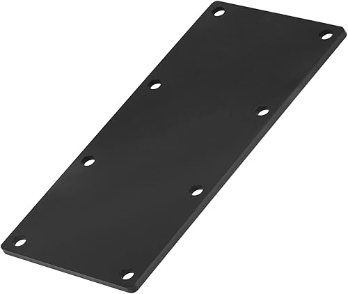 Miniatura 7 de 4 placas de soporte rectas planas de 9 de largo x 4 de ancho color negro, grosor de la junta de acero de 0.114in, soporte de esquina de reparación