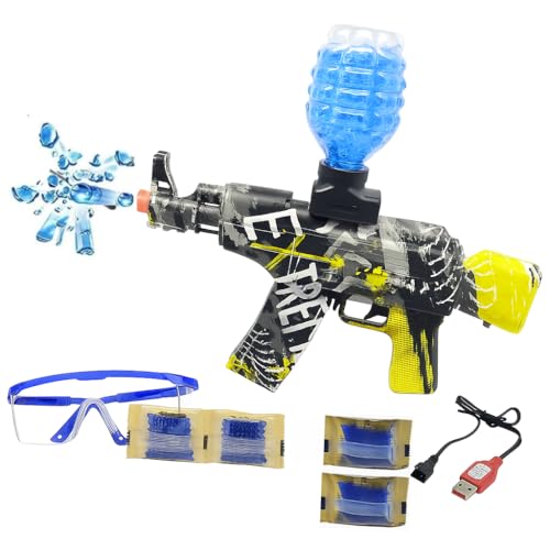 Image of Electric Gel Blaster Gun Toy for Kids | Automatic Splatter Ball Gun with Goggles, USB Charger & Gel Beads | Outdoor Shooting Toy Gun for Boys & Girls (Rechargeable, Safe & Fun Play Set)