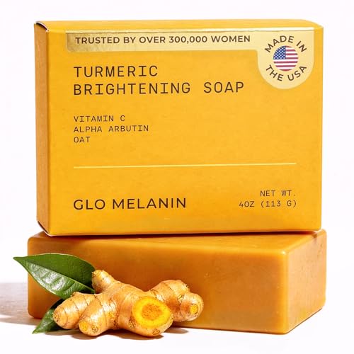 Glo Melanin Organic Turmeric Soap for Dark Spots Soap for Face All Natural Face Wash