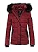 Produktbild Marikoo Damen Jacke Winter Stepp Jacke Parka Trend Jacke Kunst-Fell Kragen Warm UNQ101 (S, Bordeaux)