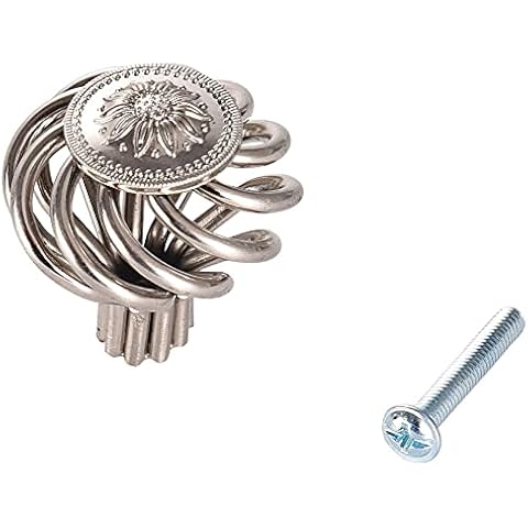 East West Consolidated 895SN-10 Satin Nickel Bird Cage Flower Cabinet Knob 1-3/8" 35mm (Pack of 10) Cover