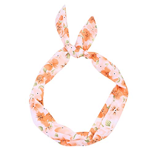 Haarreif Damen Vintage Breit Haarband Retro Stirnband Haarreifen mit knoten Kopf Warp, Haarreif Damen Vintage Breit Haarband Retro Stirnband Haarreifen mit knoten Kopf (48-58CM/18.9-22.8", Orange) Cover