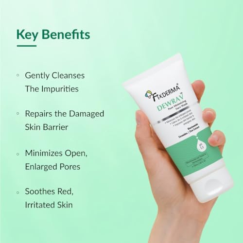 Image of Fixderma Dewrav 2% Niacinamide Pore Minimizing Face Wash with Ceramides & Cica Extract | Face Wash for Open Pores Tightening | Strengthens Skin Barrier & Brightens Skin | For Men & Women- 100ml