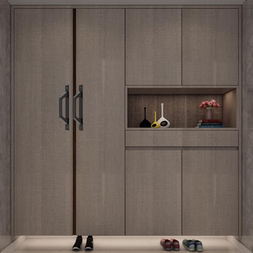 Image of Heavy Type Sliding barn Door Handle Wooden Door Pull Handle 20cm Black Metal Doorknob (1, Black)