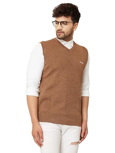 Image of Kvetoo V Neck Sleeveless Winter Wool Sweater for Men