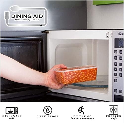 DINING AID PREMIUM QUALITY AID Food Containers 20 Pack - 500ml Plastic Containers with Lids  Transparent and Durable  Dishwasher, Freezer and Microwave safe (Cont-20)