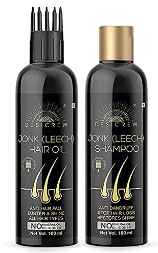 Desicrew Jonk (leech) Oil & Jonk (leech) Shampoo for Hair Fall Control 200 ml (Pack of 2, 100 ml each)