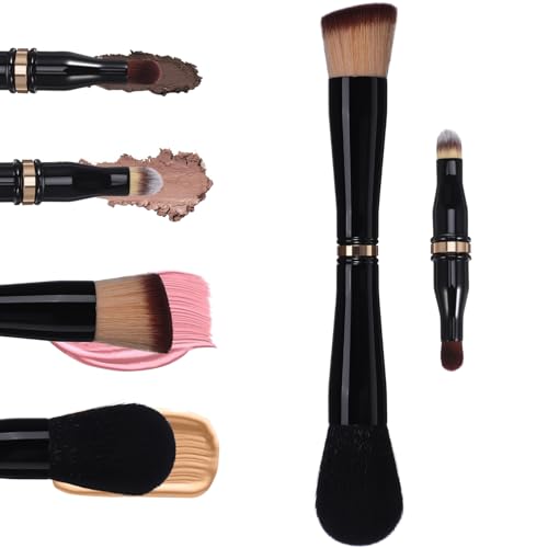 ARTSEWPLY Travel Makeup Brush Double Sided Face and Concealer Brush Compact and Soft for Easy Application for Go Makeup Touch Ups