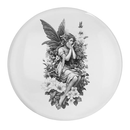 Imán redondo de cristal para nevera, diseño de mariposas, flores, de hadas, para nevera, pegatinas magnéticas, regalo de recuerdo, 1.2 pulgadas
